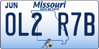 MO license plate OL2R7B