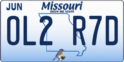 MO license plate OL2R7D
