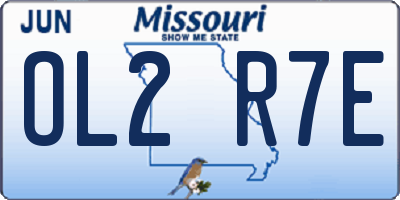 MO license plate OL2R7E