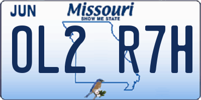 MO license plate OL2R7H