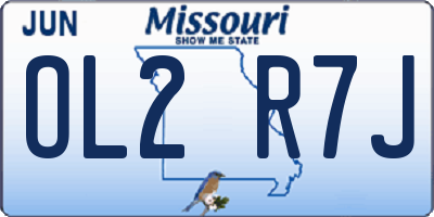 MO license plate OL2R7J