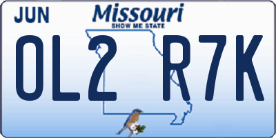 MO license plate OL2R7K