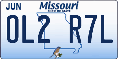 MO license plate OL2R7L