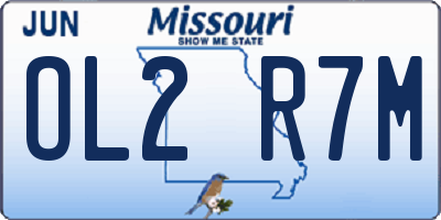MO license plate OL2R7M