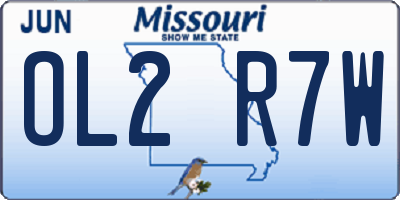 MO license plate OL2R7W