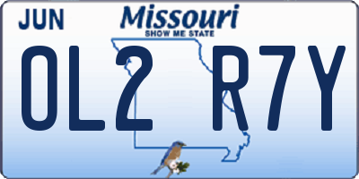 MO license plate OL2R7Y