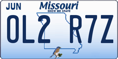 MO license plate OL2R7Z