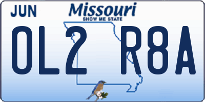 MO license plate OL2R8A