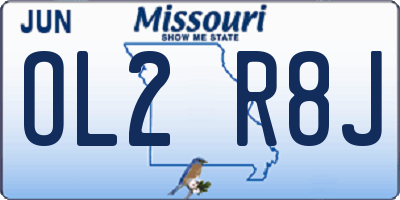 MO license plate OL2R8J