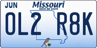 MO license plate OL2R8K