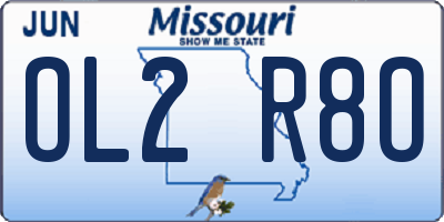 MO license plate OL2R8O