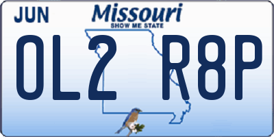 MO license plate OL2R8P
