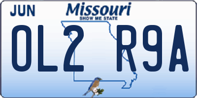 MO license plate OL2R9A