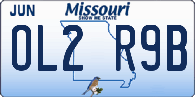 MO license plate OL2R9B