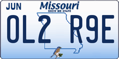 MO license plate OL2R9E