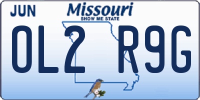 MO license plate OL2R9G