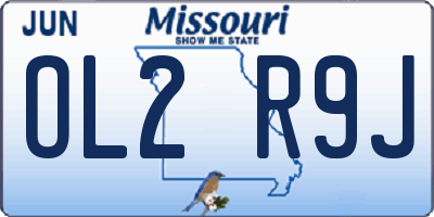 MO license plate OL2R9J