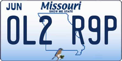 MO license plate OL2R9P