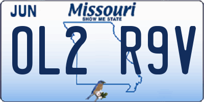 MO license plate OL2R9V