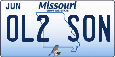 MO license plate OL2S0N