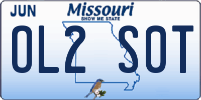 MO license plate OL2S0T