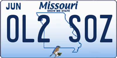 MO license plate OL2S0Z