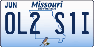 MO license plate OL2S1I