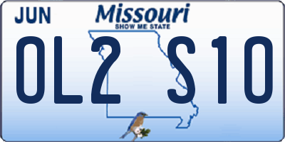 MO license plate OL2S1O