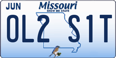 MO license plate OL2S1T