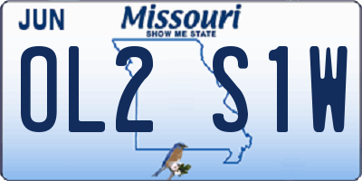 MO license plate OL2S1W
