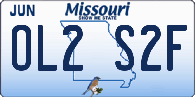 MO license plate OL2S2F