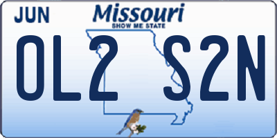 MO license plate OL2S2N