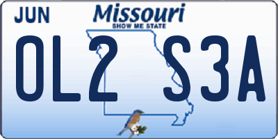 MO license plate OL2S3A