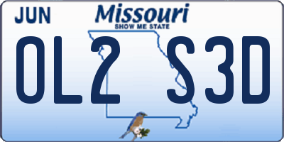 MO license plate OL2S3D