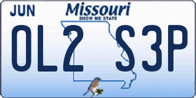 MO license plate OL2S3P