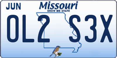 MO license plate OL2S3X