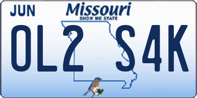 MO license plate OL2S4K