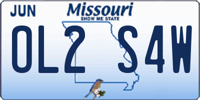 MO license plate OL2S4W