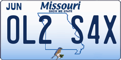 MO license plate OL2S4X