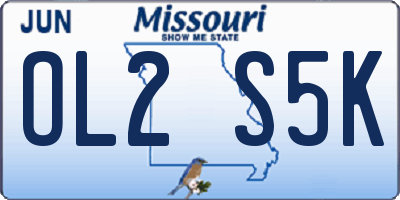 MO license plate OL2S5K