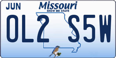 MO license plate OL2S5W