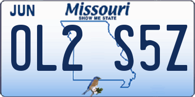 MO license plate OL2S5Z