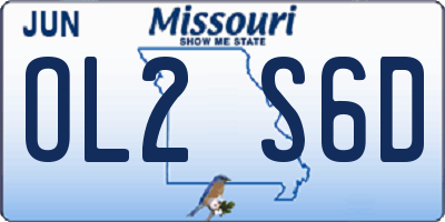 MO license plate OL2S6D