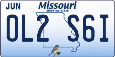 MO license plate OL2S6I