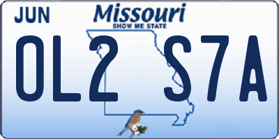 MO license plate OL2S7A