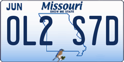 MO license plate OL2S7D
