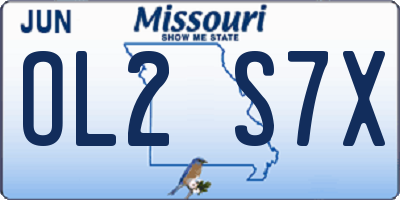 MO license plate OL2S7X