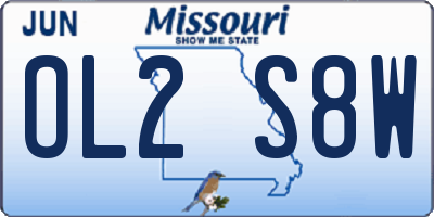 MO license plate OL2S8W