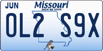 MO license plate OL2S9X