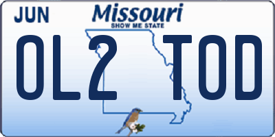 MO license plate OL2T0D